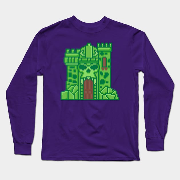 Castle Grayskull 8bit Long Sleeve T-Shirt by JMADISON